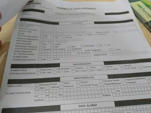 Form Data Nasabah