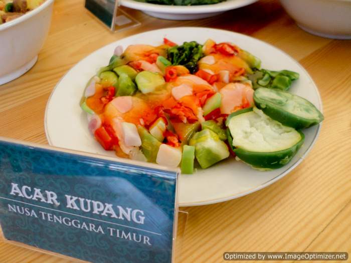 Acar Kupang kuliner khas dari Nusa Tenggara Timur