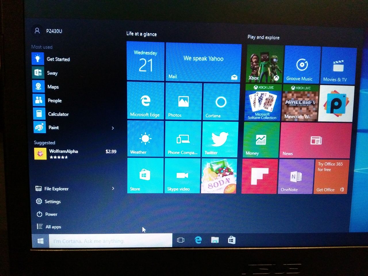 Tampilan Windows 10 dengan Preview